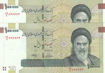 جفت 100000 ریال (شماره نیمه رند) حسینی - بهمنی