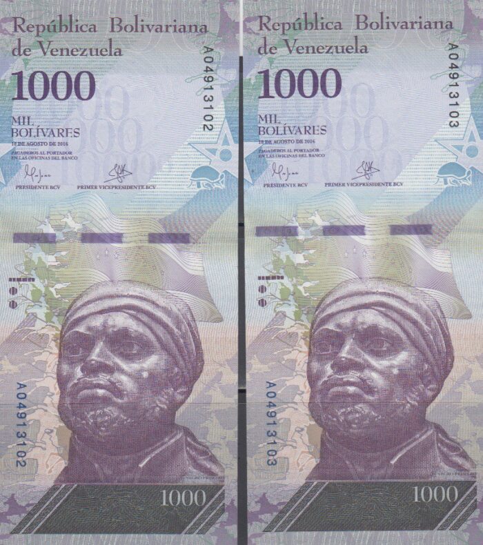 1000 بولیوار ونزوئلا (جفت بانکی)