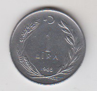 1 لیر ترکیه 1968