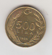 500 لیر ترکیه 1989