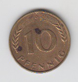 10 فینینگ آلمان 1968