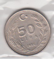 50 لیر ترکیه 1986