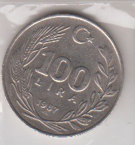 100 لیر ترکیه1987
