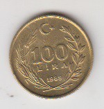 100 لیر ترکیه 1989