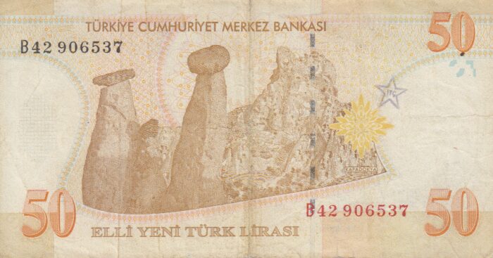 50 لیر ترکیه 2005(کارکرده)