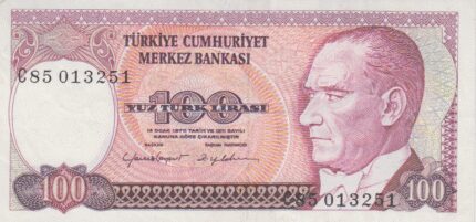 100 لیر ترکیه 1970(کارکرده)